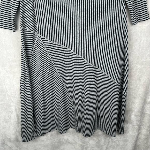 Soft Surroundings Dress Womens XL Petite Black Striped Asymmetrical Lagenlook - Picture 3 of 11